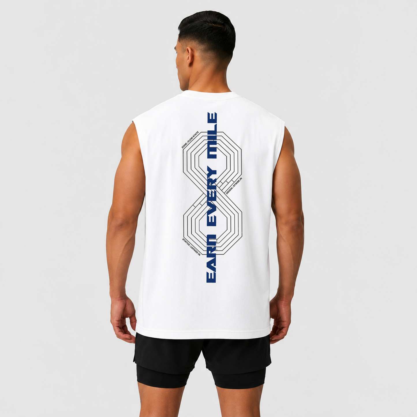 Earn Every Mile Running Tank - White