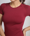 Aria Seamless Tee - Berry Red