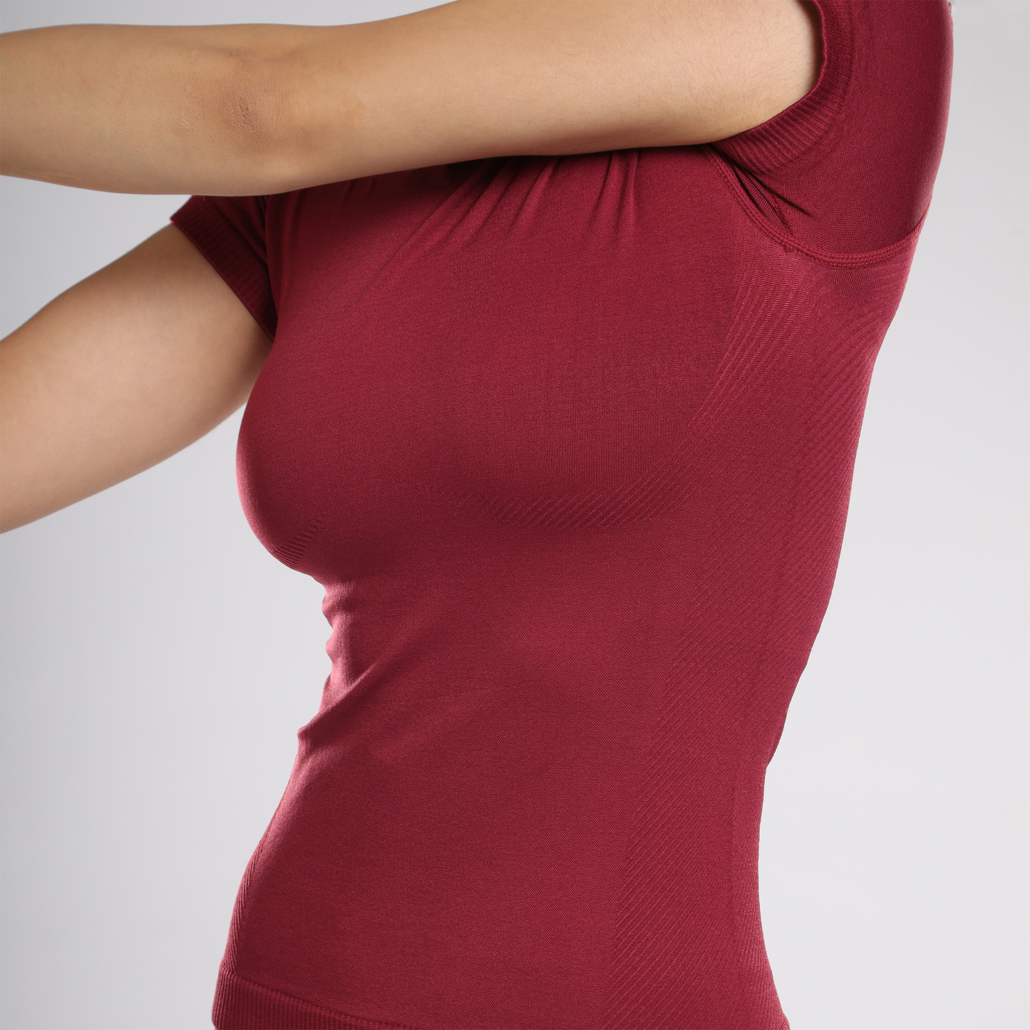 Aria Seamless Tee - Berry Red