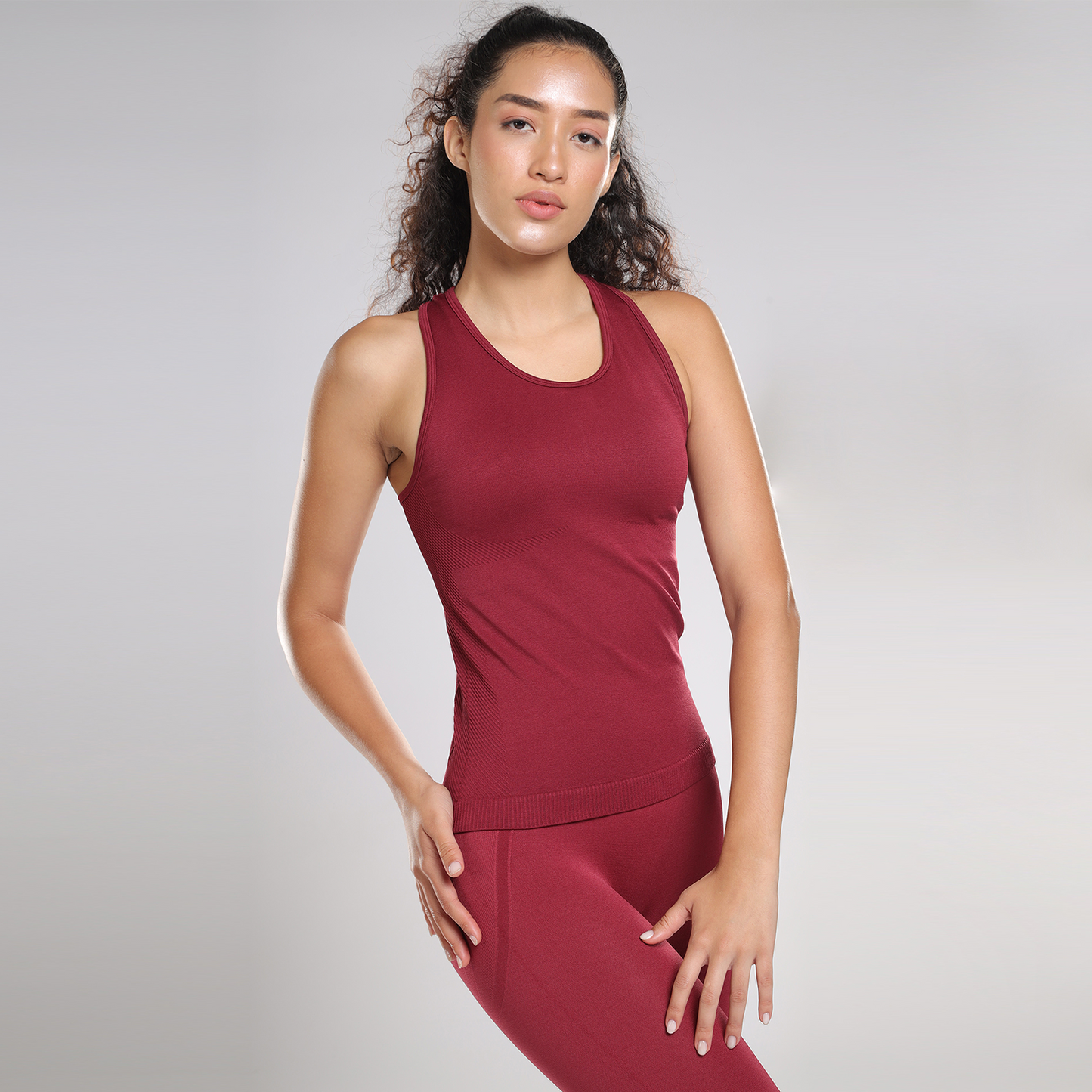 Luna Seamless Tank - Berry Red