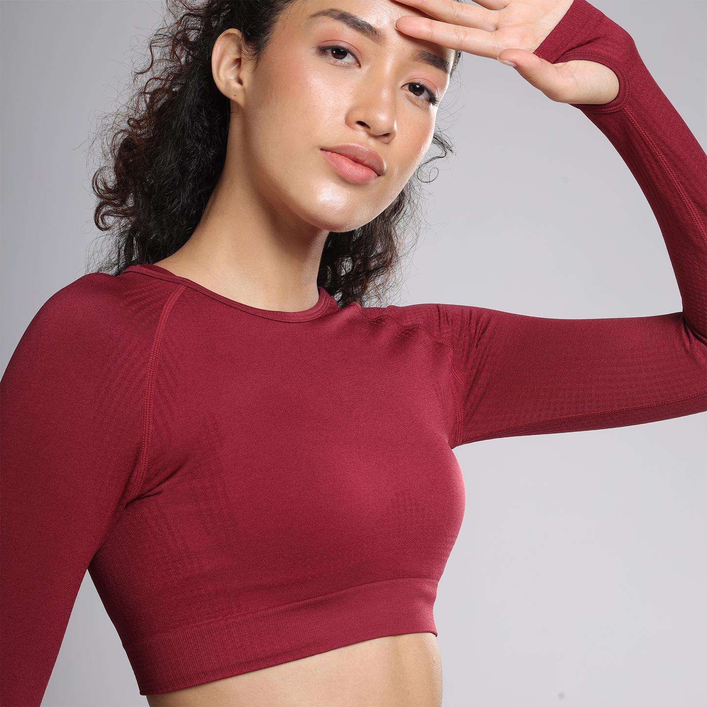 Celeste Long Sleeve Top - Berry Red
