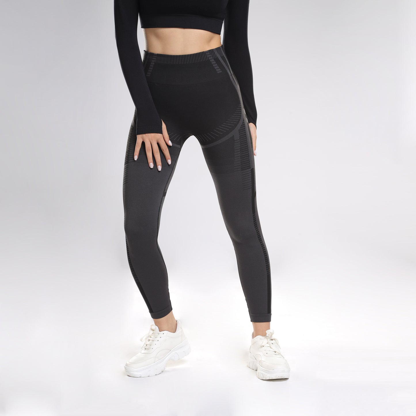 Contour Seamless Leggings - Black Grey