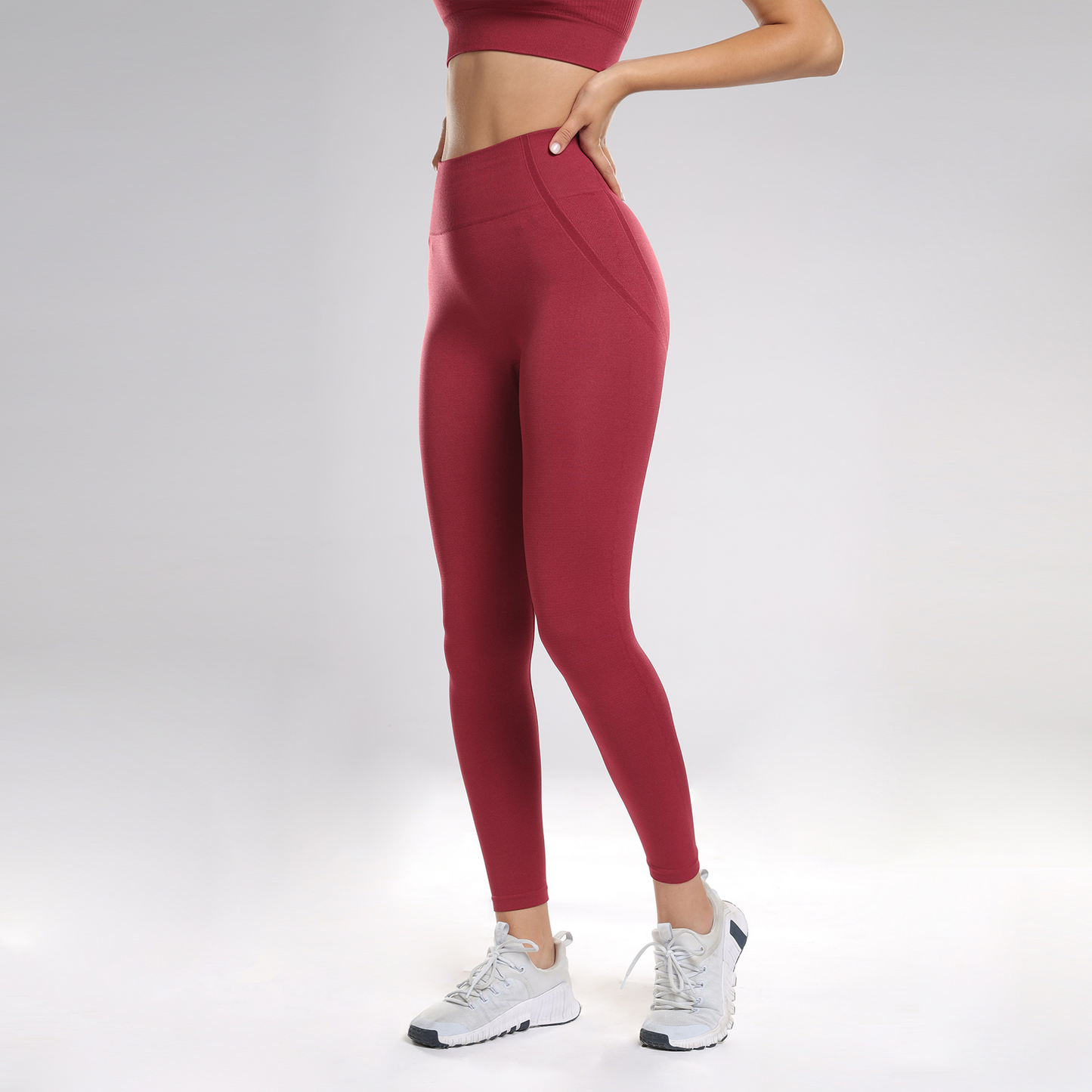 Nova Seamless Sculpt Leggings - Berry Red