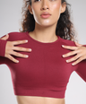 Celeste Long Sleeve Top - Berry Red