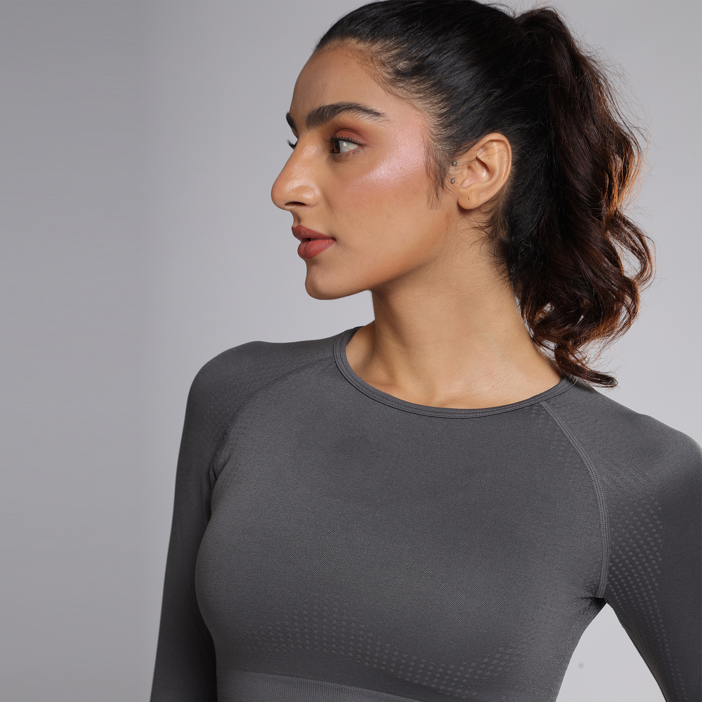 Celeste Long Sleeve Top - Grey Stone