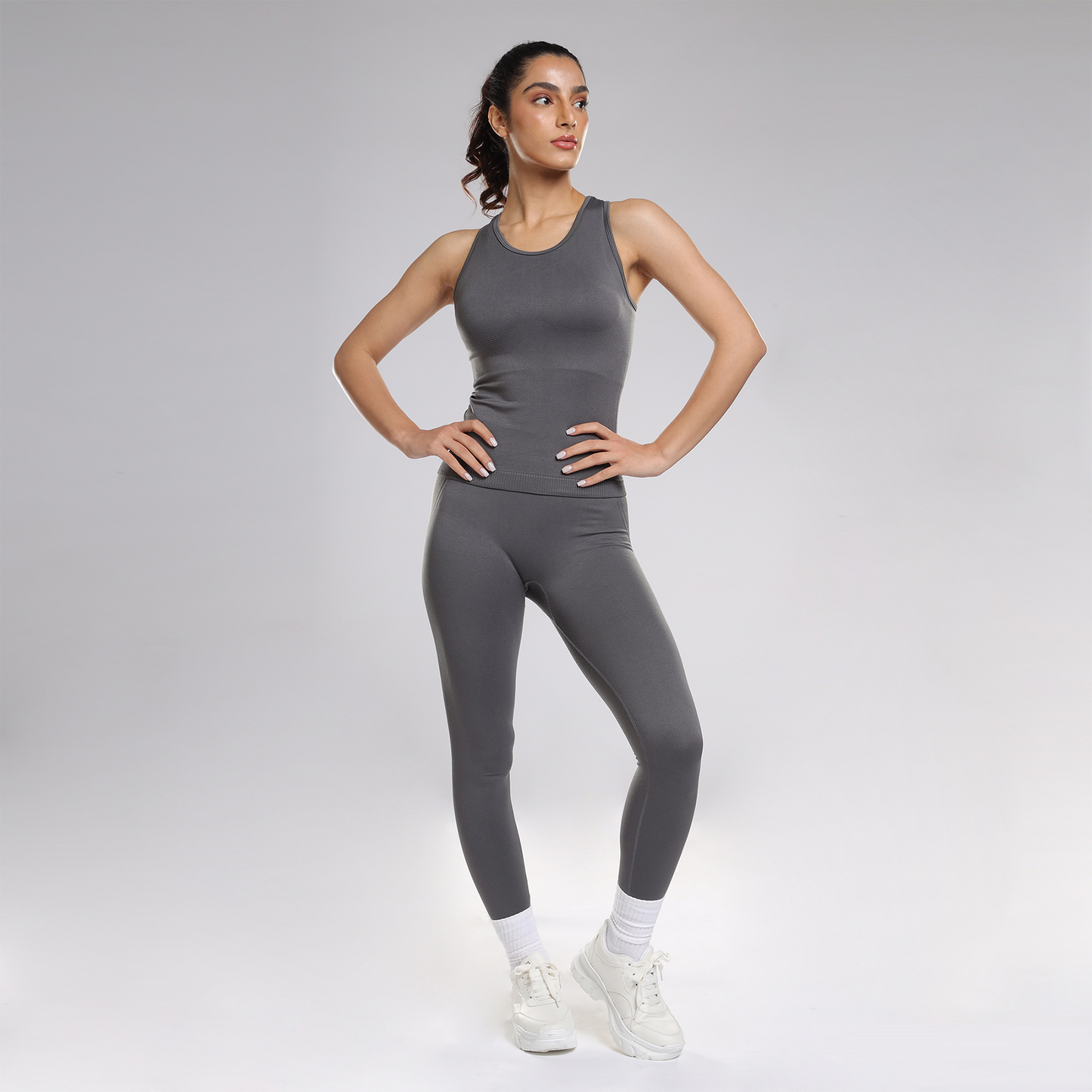 Luna Seamless Tank - Grey Stone
