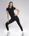 Aria Seamless Tee - Black