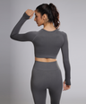 Celeste Long Sleeve Top - Grey Stone