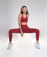 Nova Seamless Sculpt Leggings - Berry Red