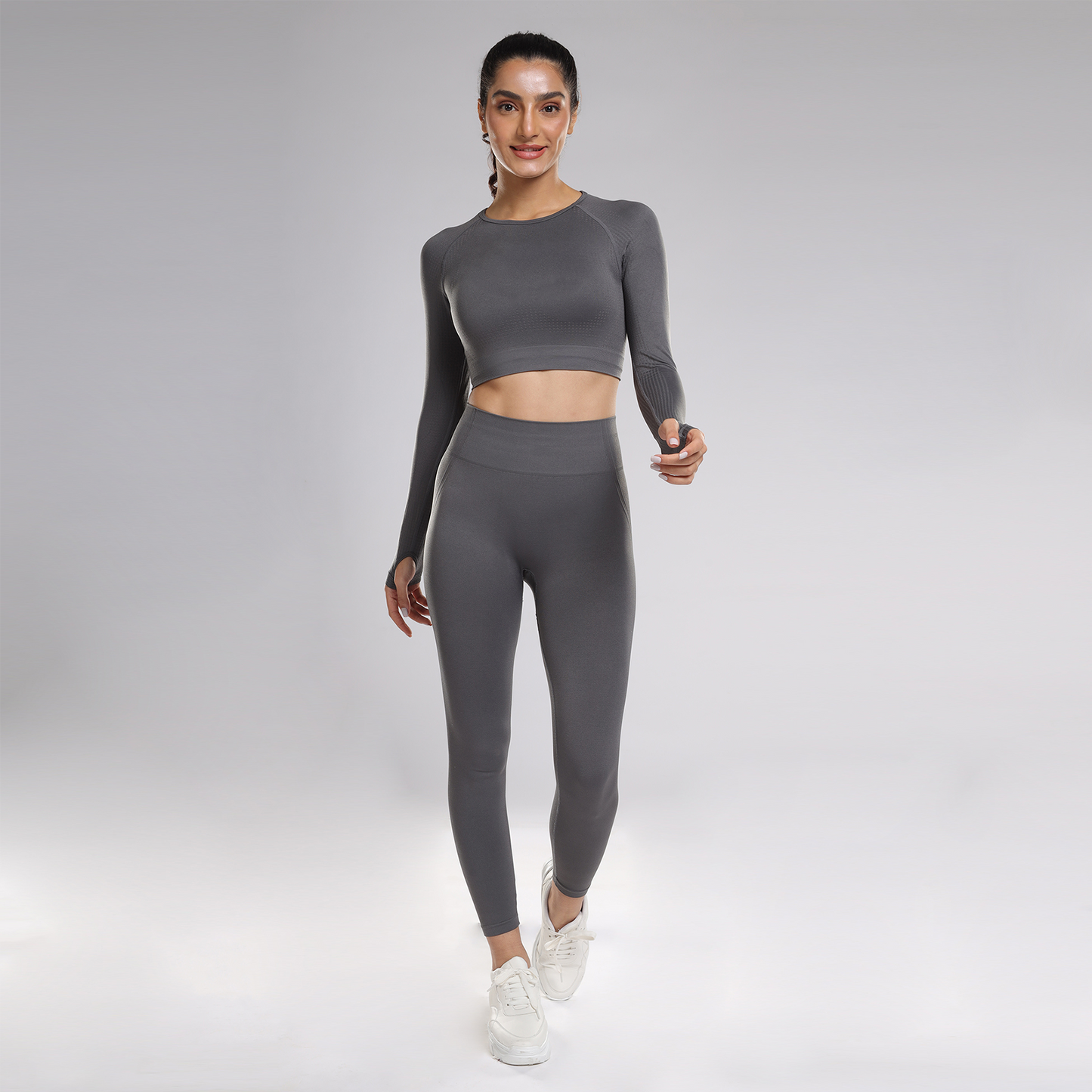 Celeste Long Sleeve Top - Grey Stone