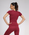 Aria Seamless Tee - Berry Red