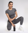 Aria Seamless Tee - Grey Stone