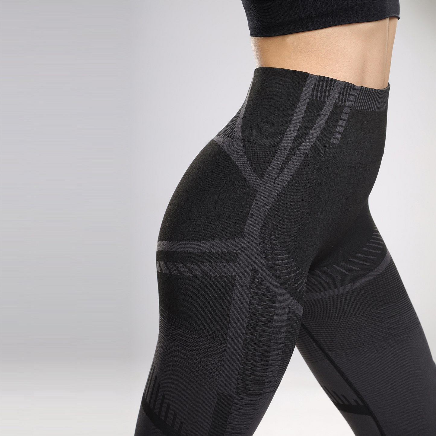 Contour Seamless Leggings - Black Grey