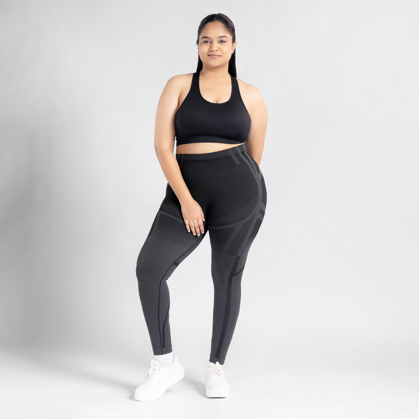 Contour Seamless Leggings - Black Grey