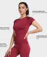 Aria Seamless Tee - Berry Red
