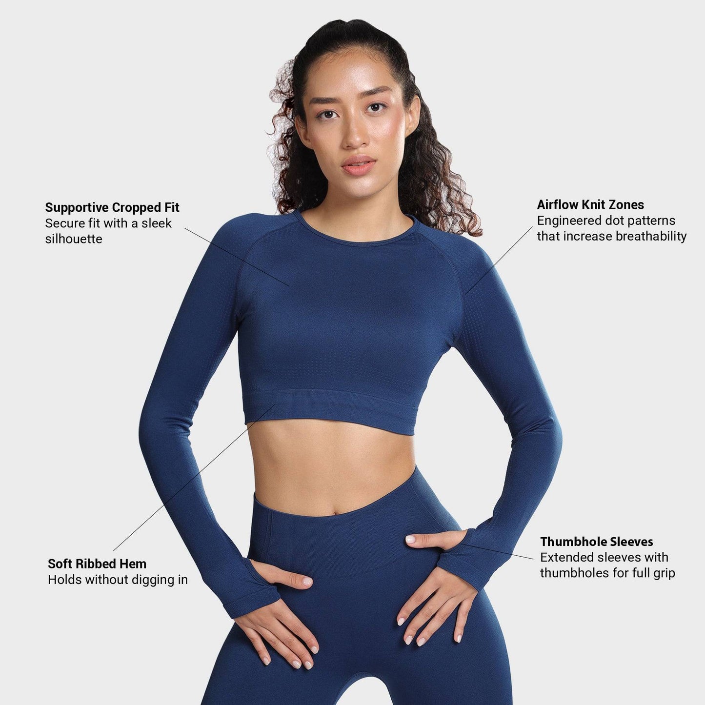 Celeste Long Sleeve Top - Eclipse Blue