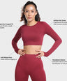 Celeste Long Sleeve Top - Berry Red