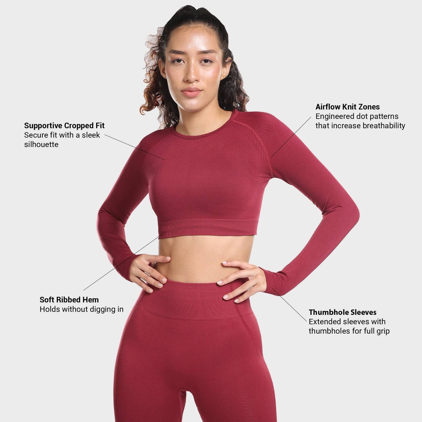 Celeste Long Sleeve Top - Berry Red