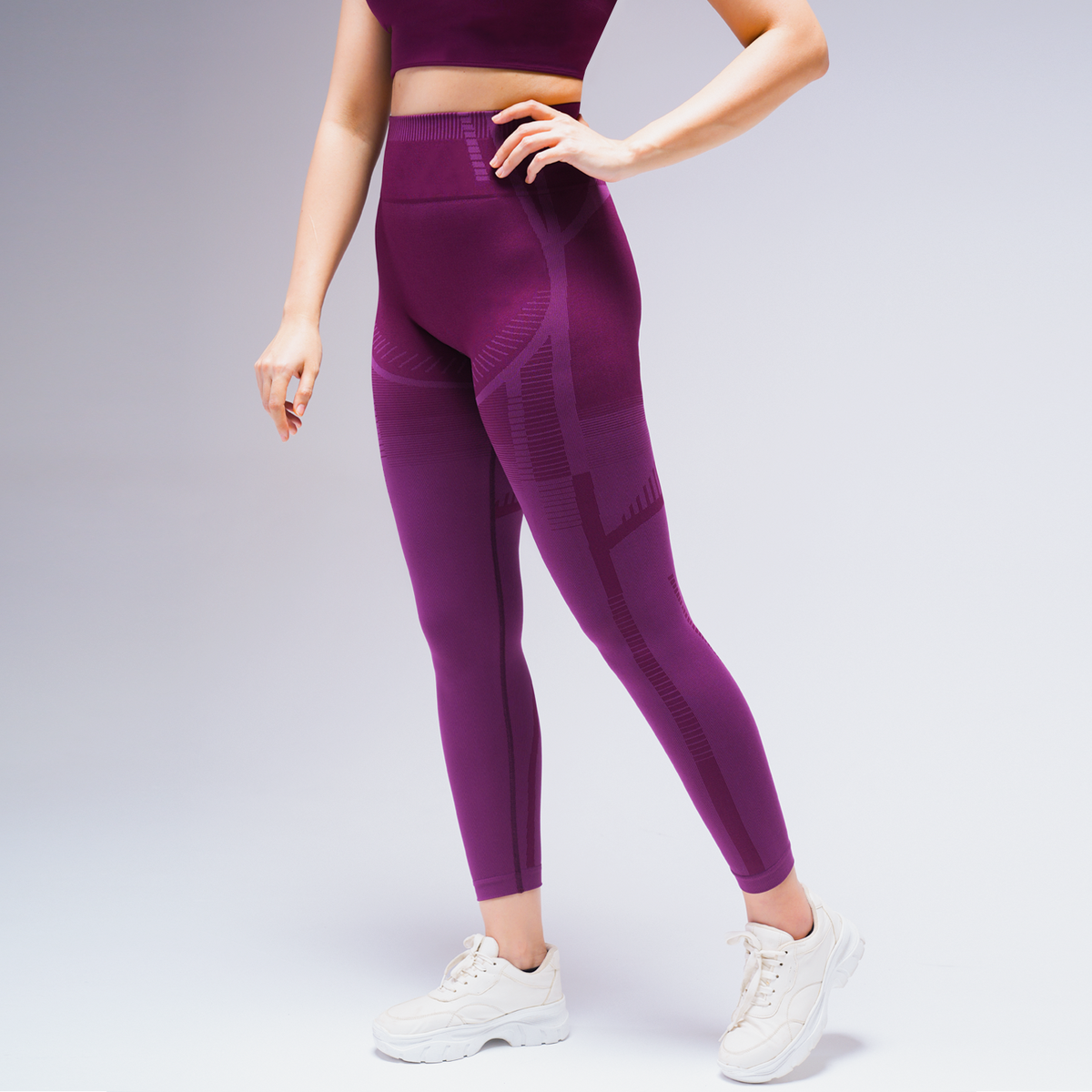 Contour Seamless Leggings - Deep Plum