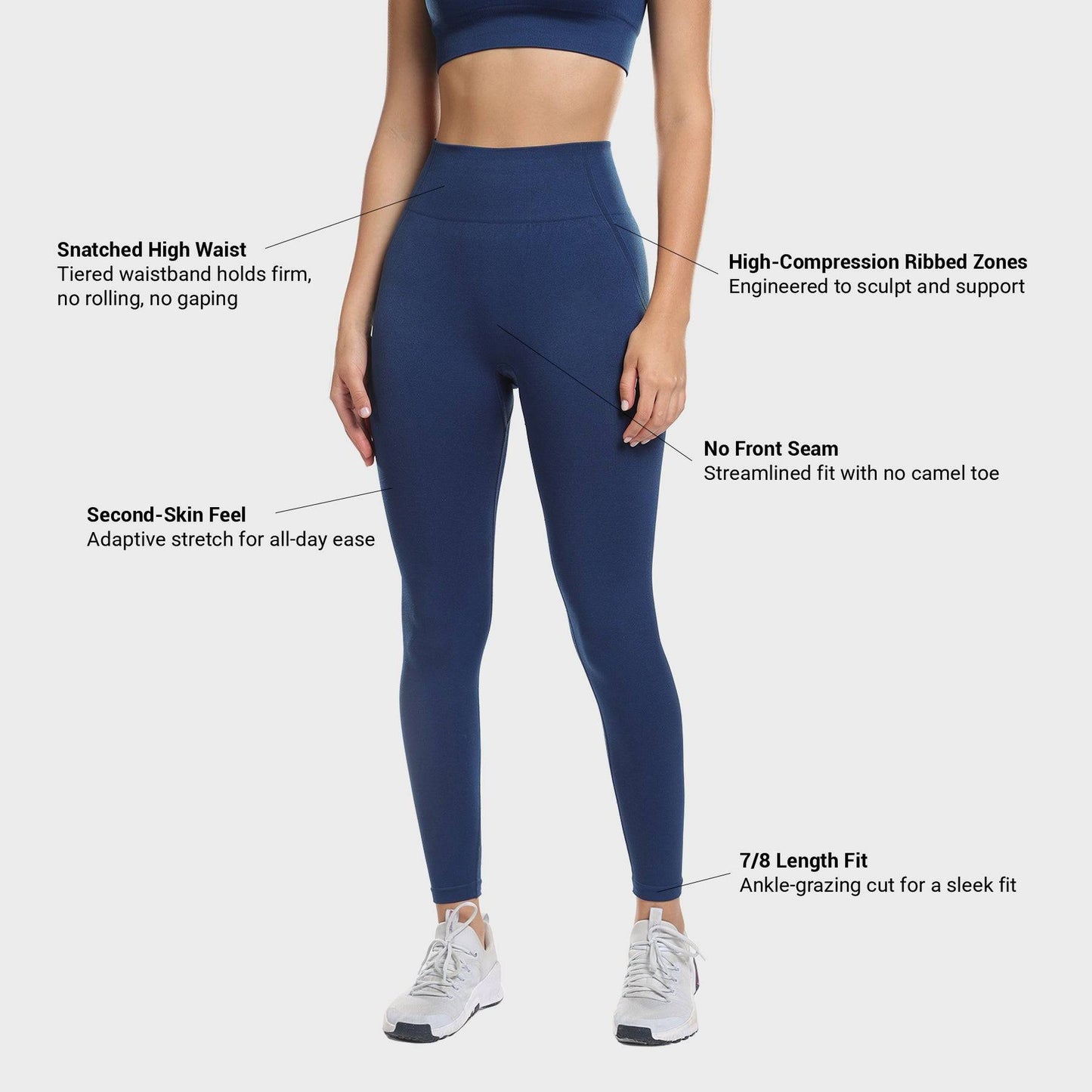 Nova Seamless Sculpt Leggings - Eclipse Blue