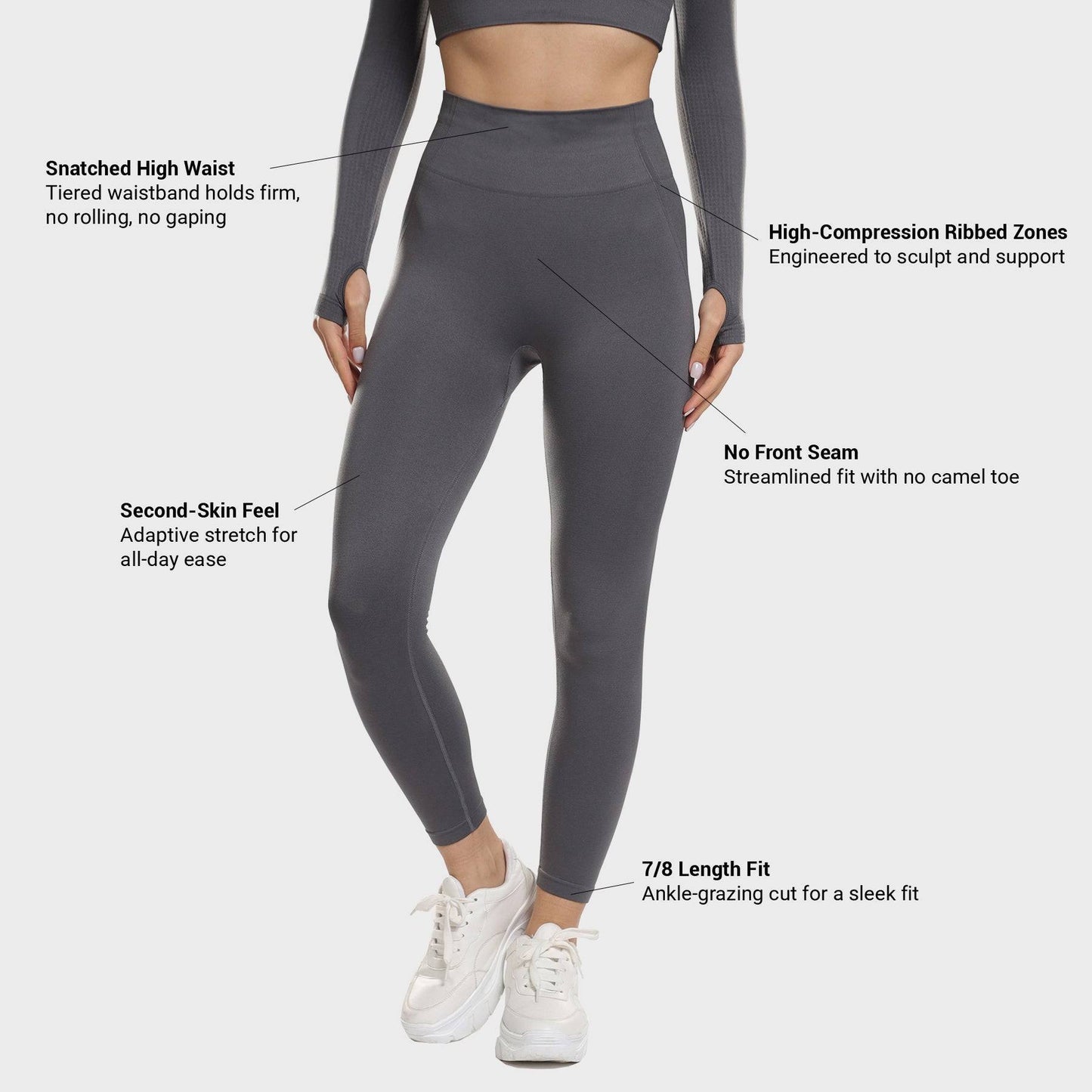Nova Seamless Sculpt Leggings - Grey Stone