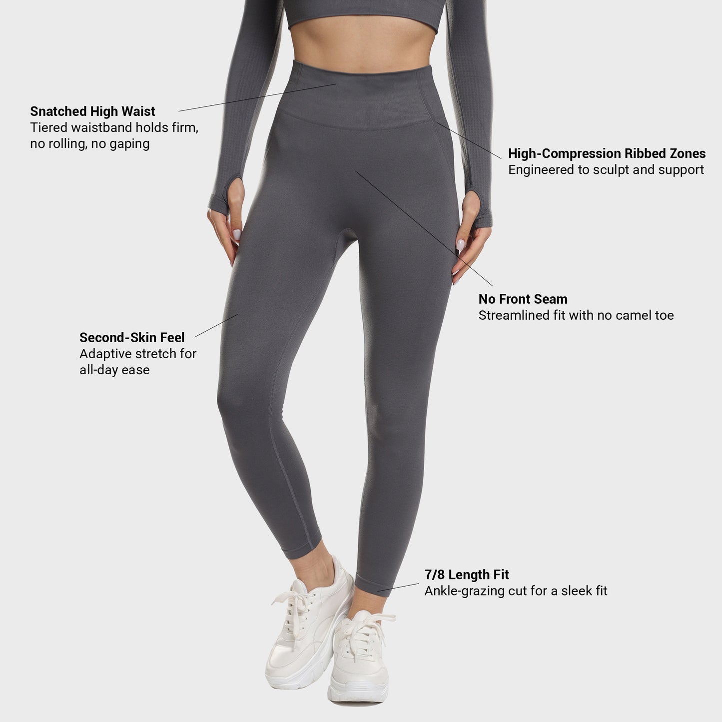 Nova Seamless Sculpt Leggings - Grey Stone