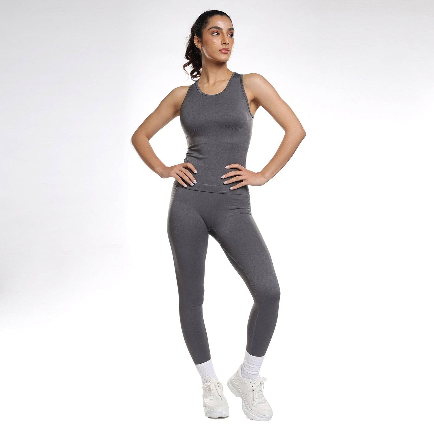 Luna Seamless Tank - Grey Stone