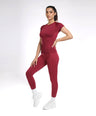 Aria Seamless Tee - Berry Red