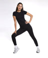 Aria Seamless Tee - Black