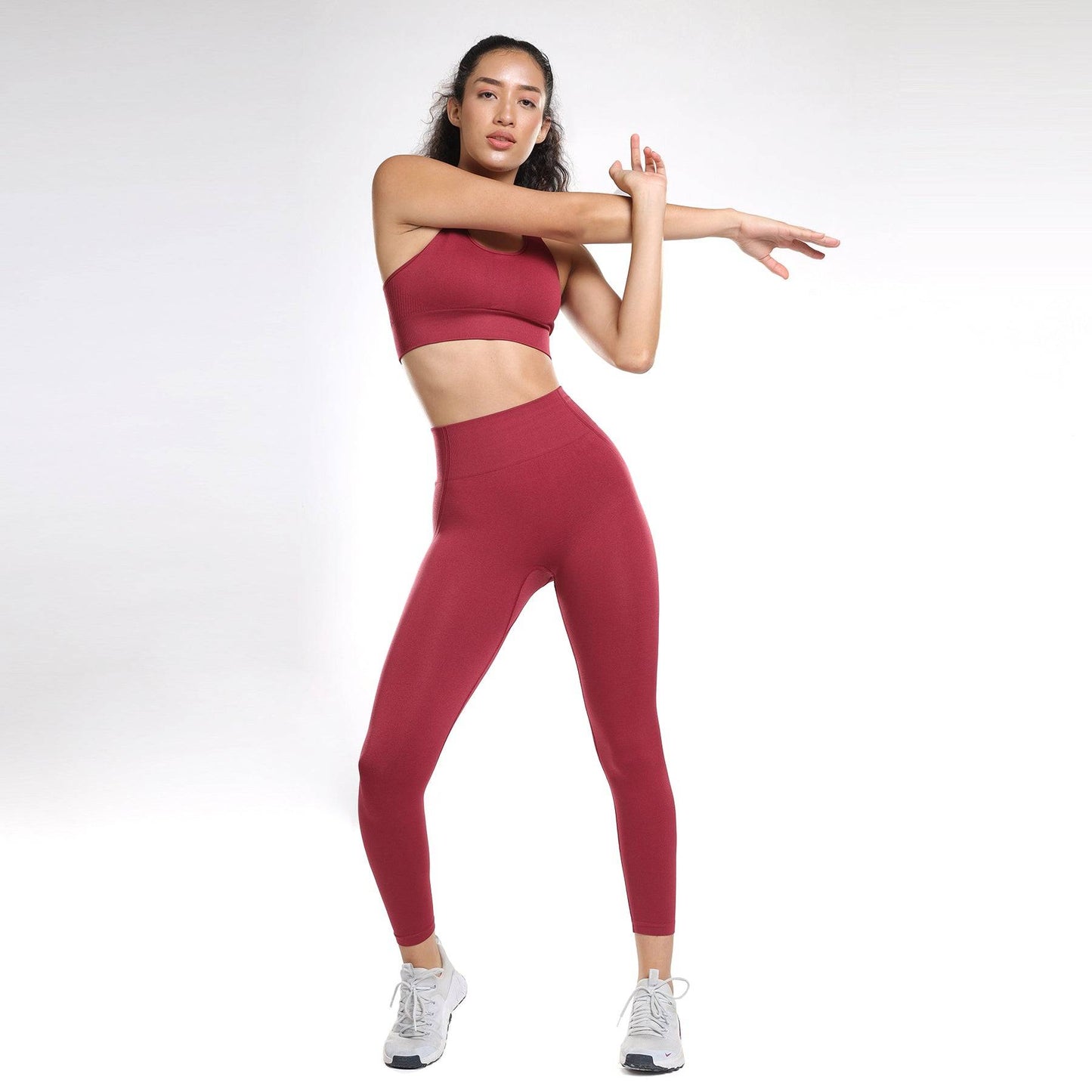 Nova Seamless Sculpt Leggings - Berry Red