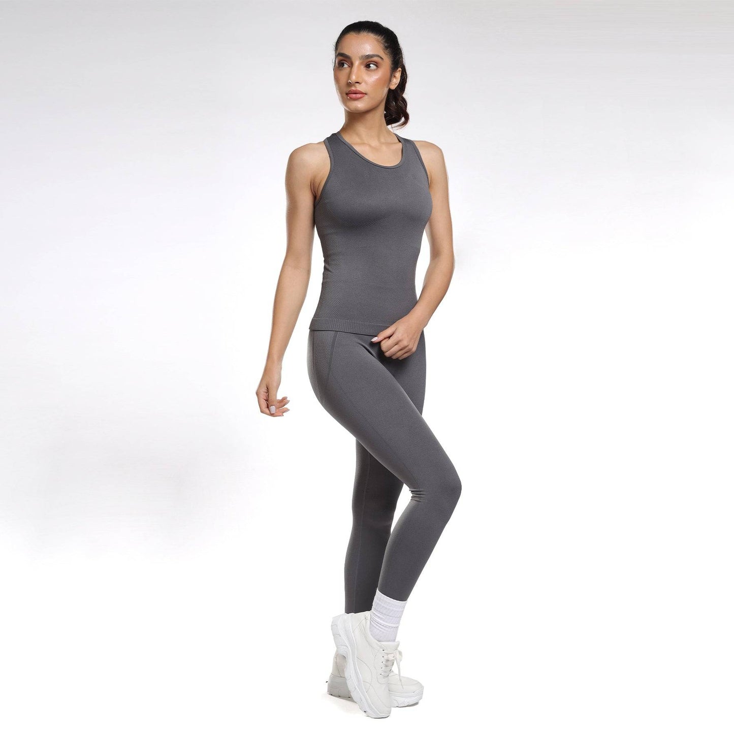 Luna Seamless Tank - Grey Stone