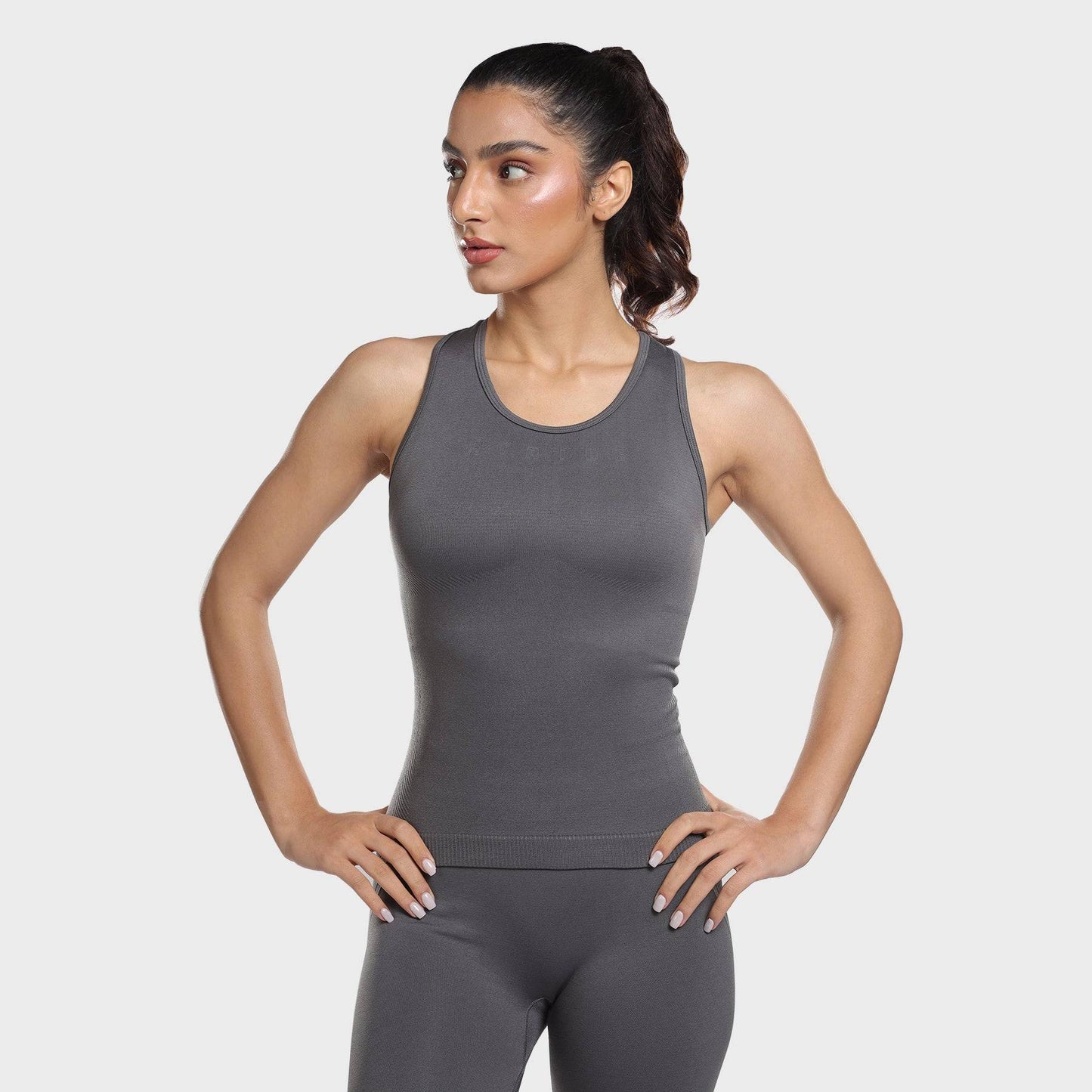 Pack of 2: Luna Seamless Tanks - Grey Stone & Eclipse Blue
