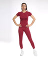 Aria Seamless Tee - Berry Red