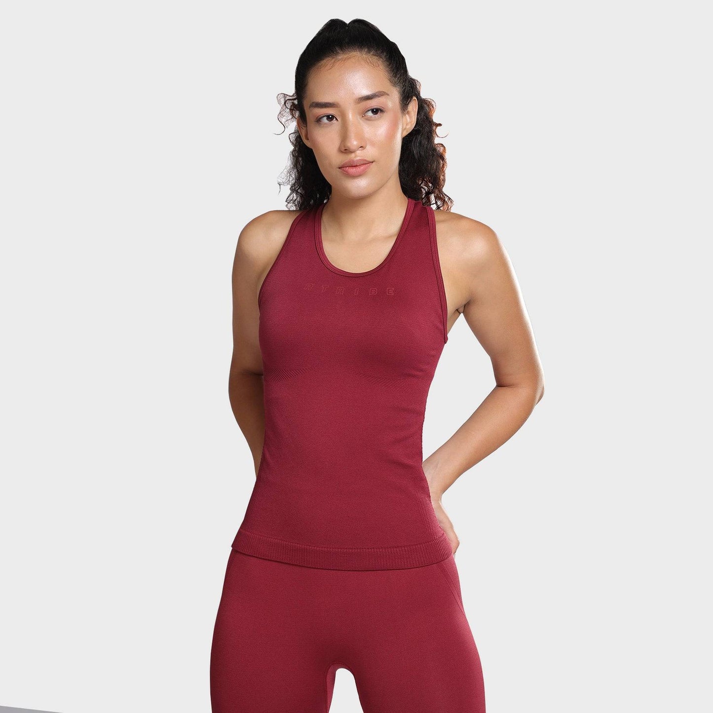 Luna Seamless Tank - Berry Red