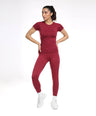 Aria Seamless Tee - Berry Red