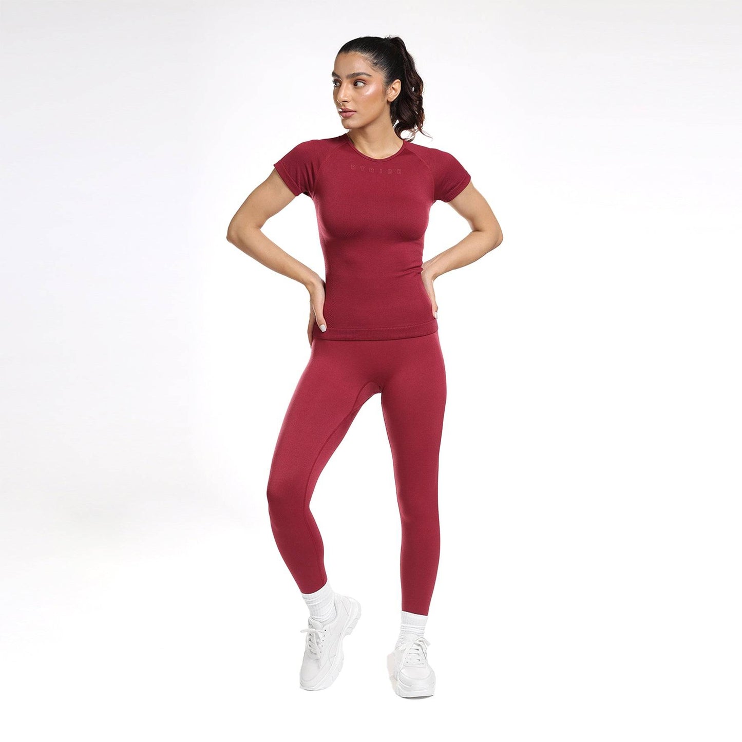 Aria Seamless Tee - Berry Red