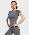 Aria Seamless Tee - Grey Stone
