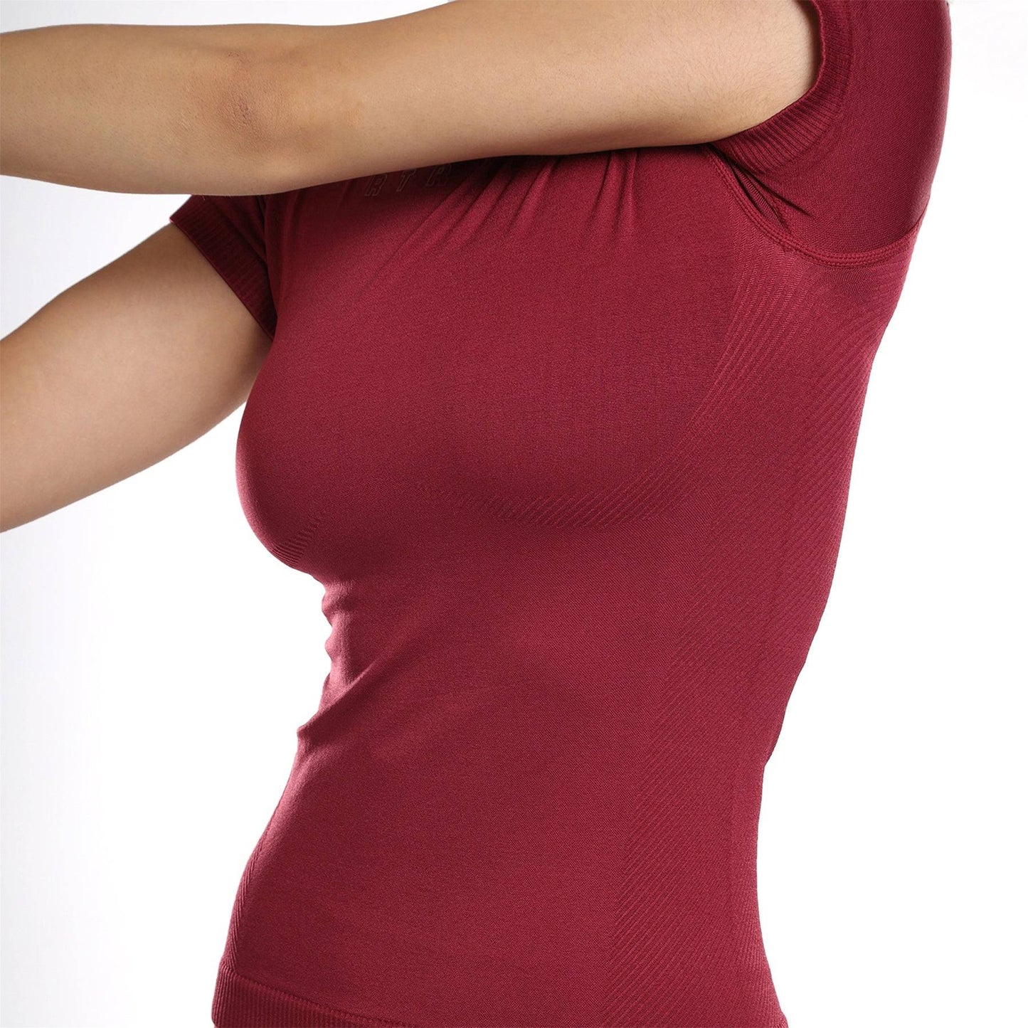 Aria Seamless Tee - Berry Red