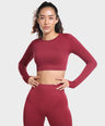 Celeste Long Sleeve Top - Berry Red