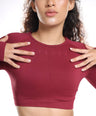 Celeste Long Sleeve Top - Berry Red