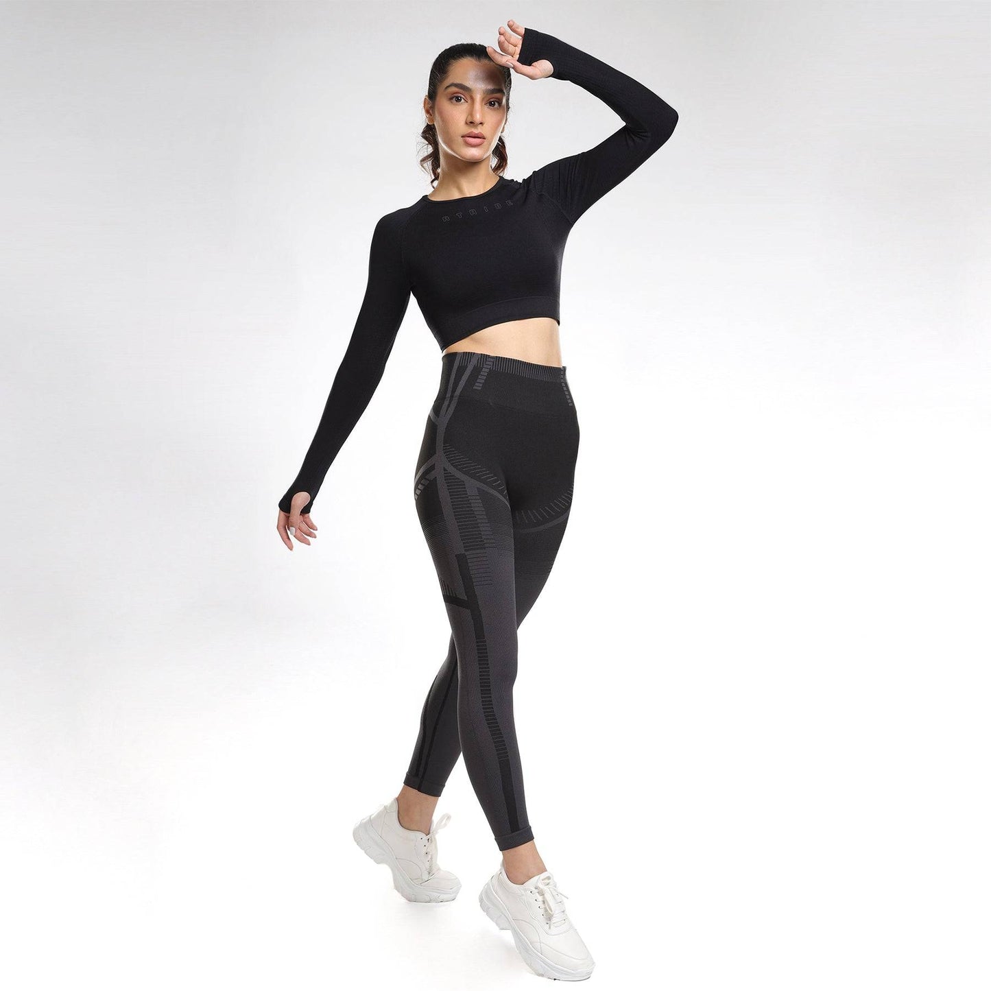 Eclipse Seamless Contour Leggings - Black Grey