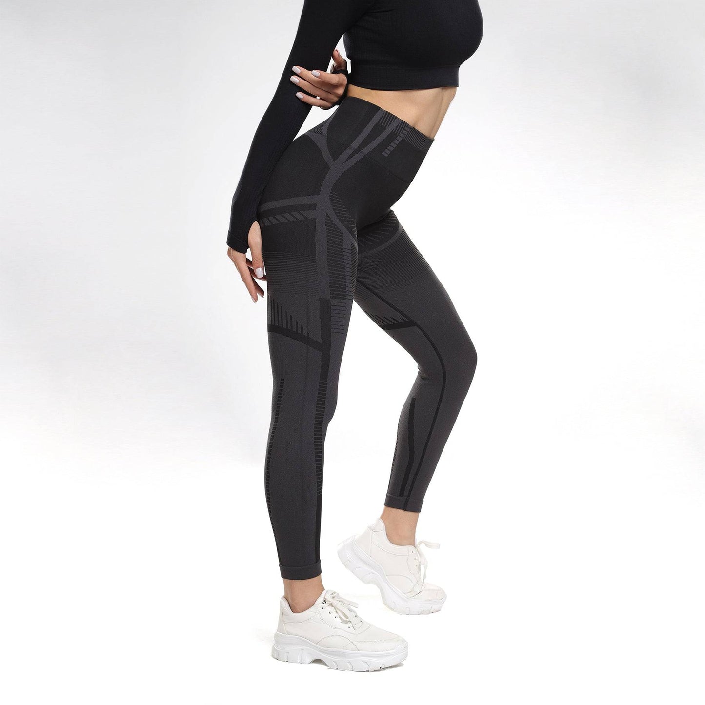 Eclipse Seamless Contour Leggings - Black Grey