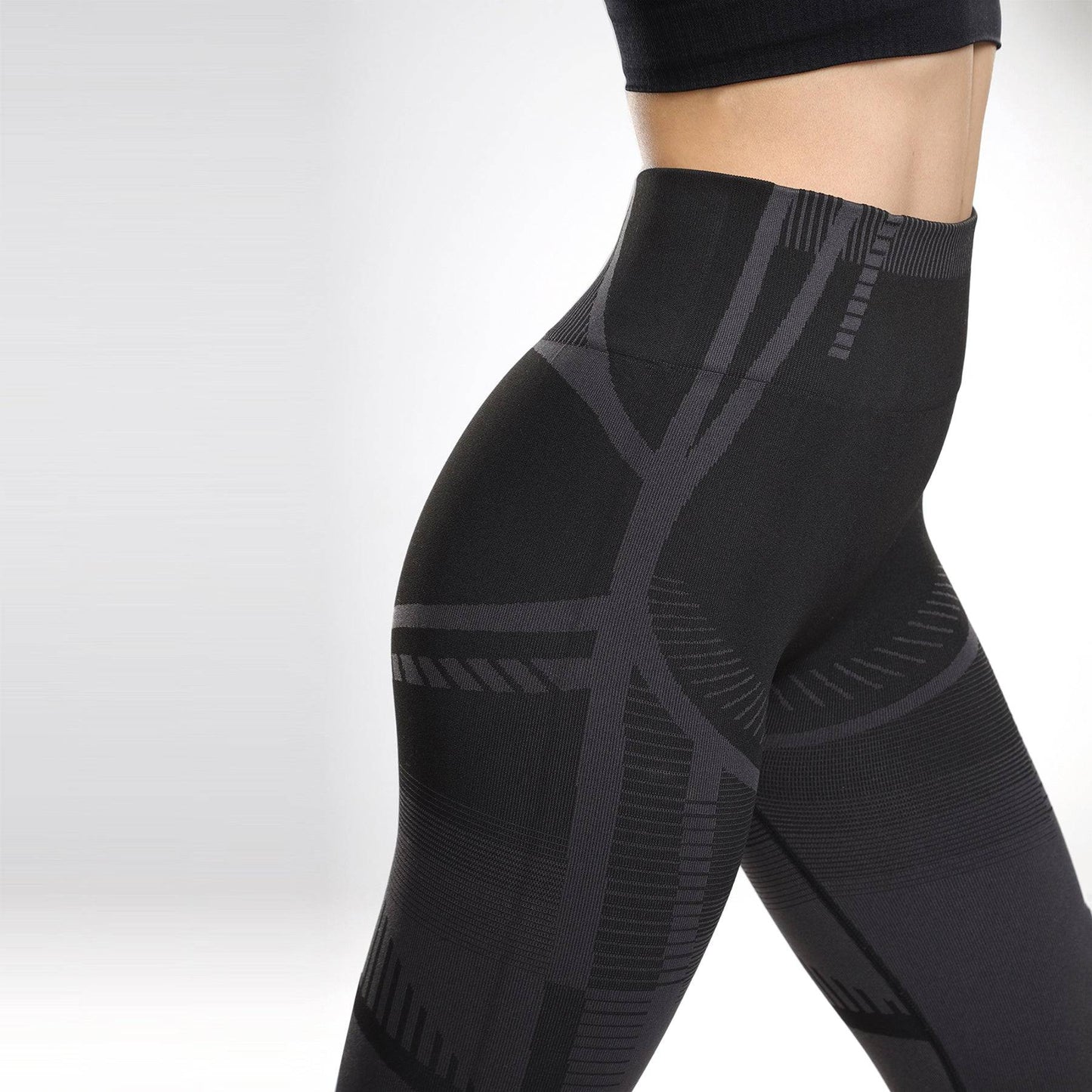Eclipse Seamless Contour Leggings - Black Grey