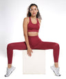 Nova Seamless Sculpt Leggings - Berry Red
