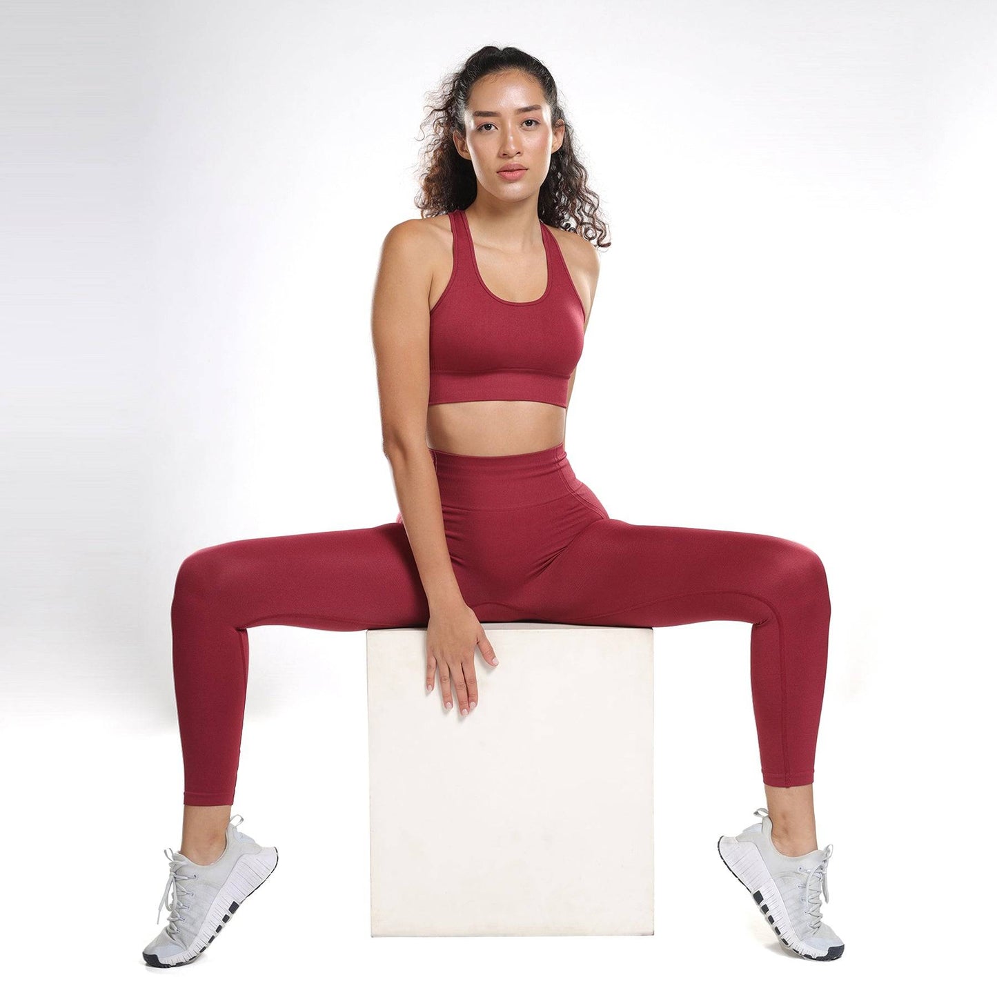 Nova Seamless Sculpt Leggings - Berry Red