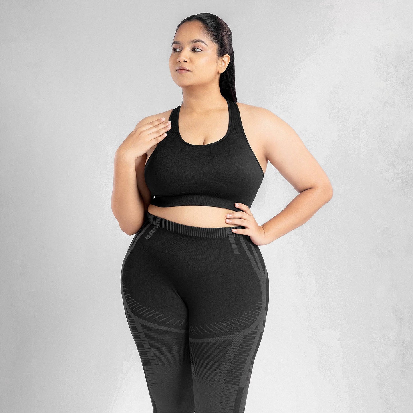 Eclipse Seamless Contour Leggings - Black Grey