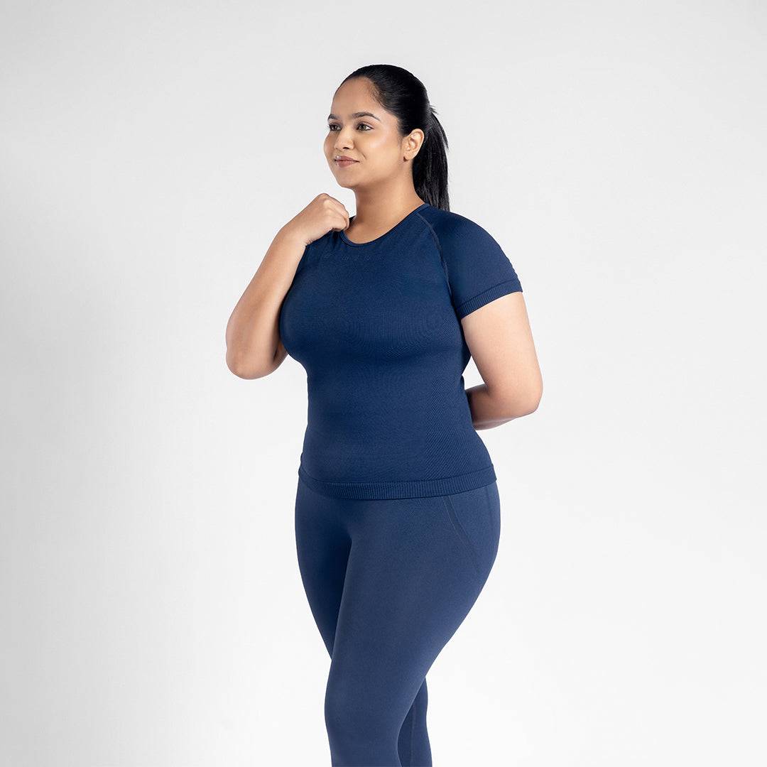 Aria Seamless Tee - Eclipse Blue