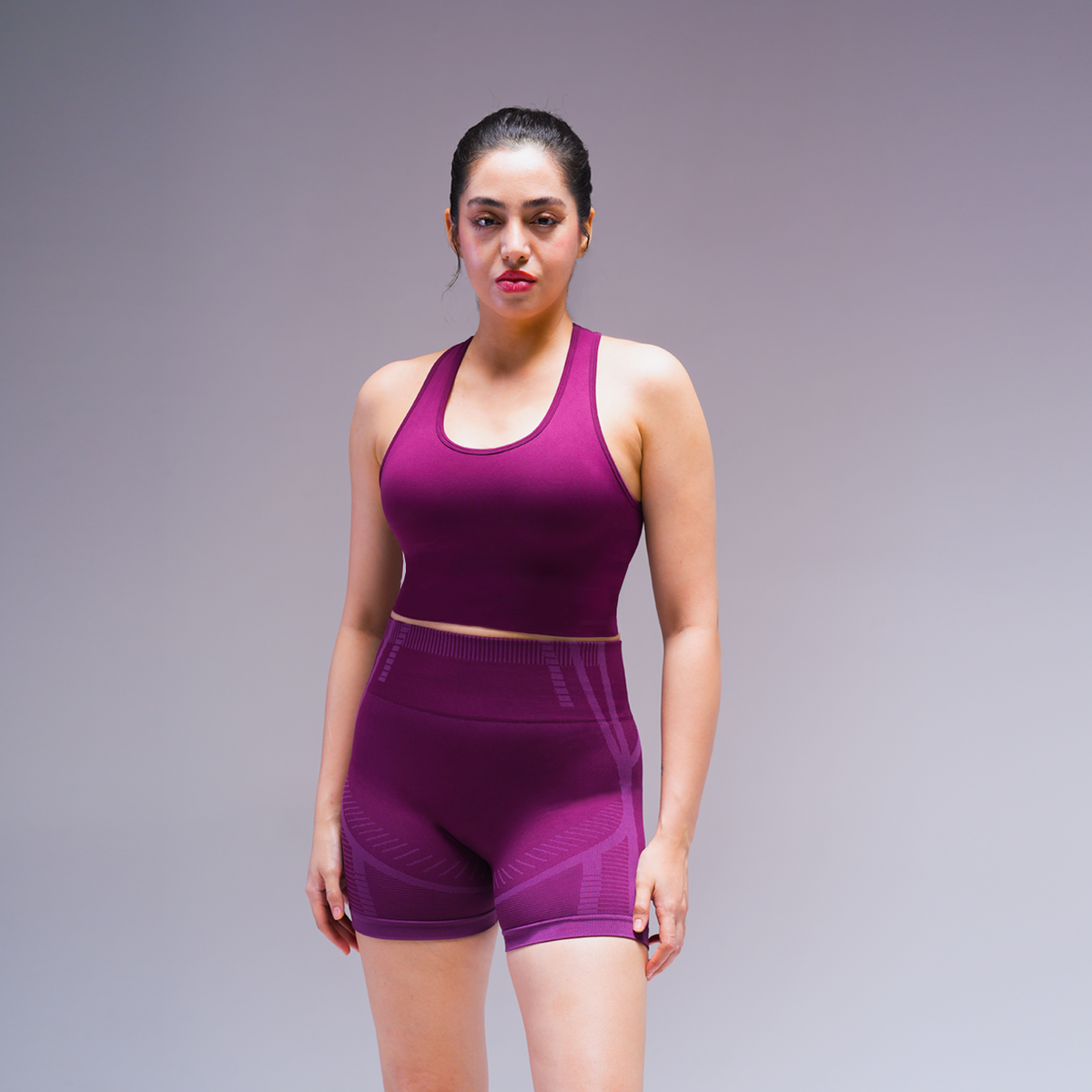 Contour Seamless Shorts - Deep Plum