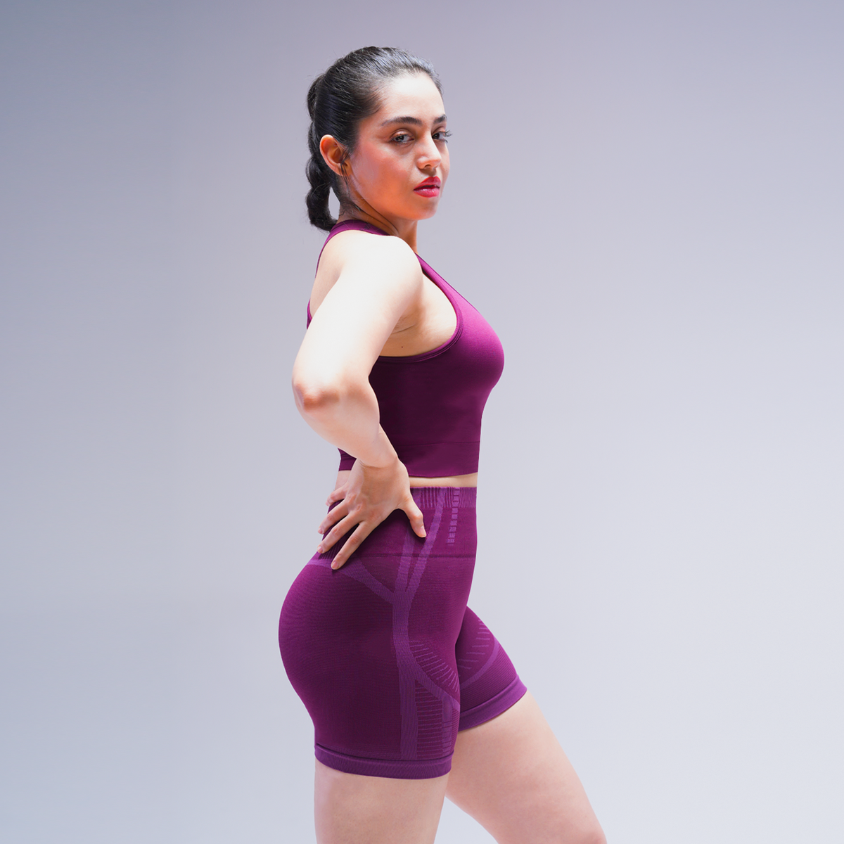 Contour Seamless Shorts - Deep Plum