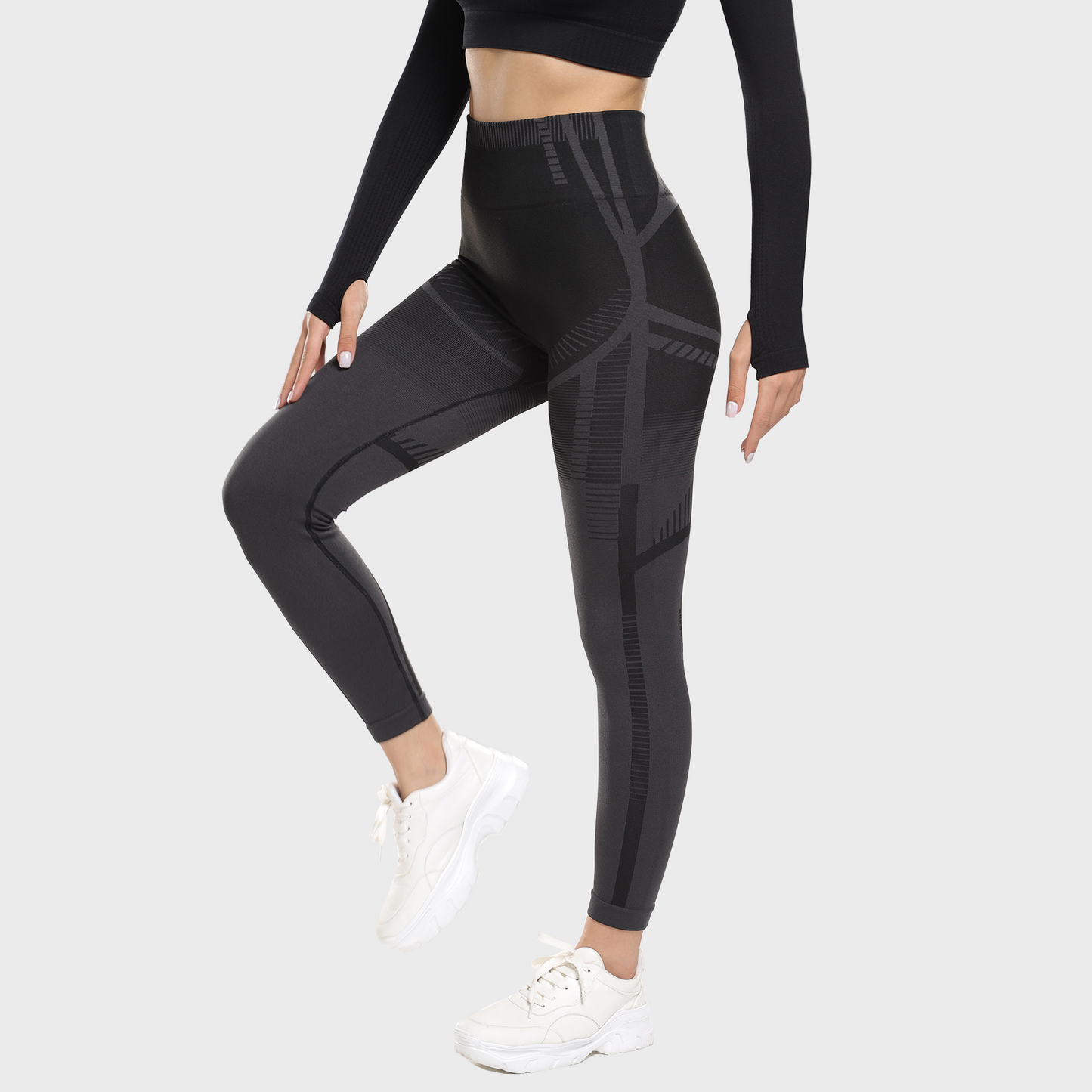 Contour Seamless Leggings - Black Grey